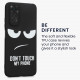 KW Xiaomi Redmi Note 11 / Redmi Note 11S Θήκη Σιλικόνης - Design Don't Touch My Phone - Black / White - 57387.01