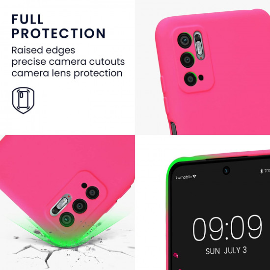 KW Xiaomi Redmi Note 10 5G / Poco M3 Pro 5G Θήκη Σιλικόνης Rubberized TPU - Neon Pink - 57816.77
