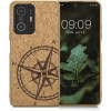 KW Xiaomi 11T / 11T Pro Σκληρή Θήκη από Φελλό με Πλαίσιο Σιλικόνης - Design Navigational Compass - Dark Brown / Light Brown - 57926.02