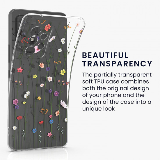 KW Samsung Galaxy A53 5G Θήκη Σιλικόνης TPU Design Wildflower Vines - Multicolor - Διάφανη - 58384.03