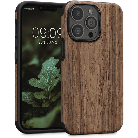 KW iPhone 13 Pro Θήκη Σιλικόνης TPU Design Two-Tone Wood - Woodgrain Brown - 58303.01