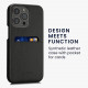 KW iPhone 13 Pro Θήκη με Επένδυση Συνθετικού Δέρματος και Υποδοχή για Κάρτα - Black - 58275.01