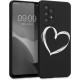 KW Samsung Galaxy A33 5G Θήκη Σιλικόνης Design Brushed Heart - Black / White - 58244.03