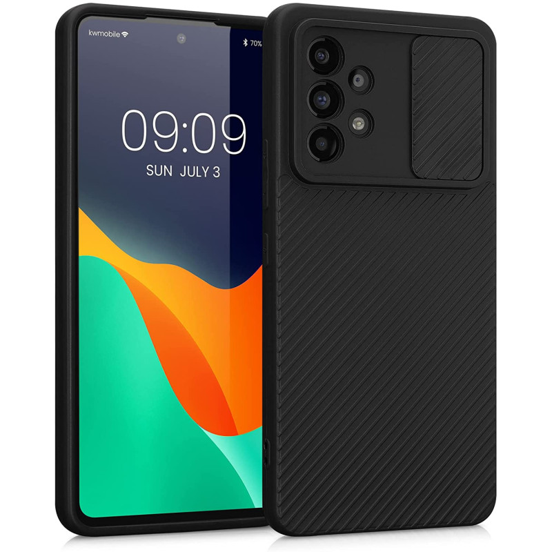 KW Samsung Galaxy A53 5G Θήκη Σιλικόνης με Κάλυμμα για την Κάμερα - Black - 58239.01