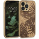 KW iPhone 13 Pro Σκληρή Θήκη από Φελλό με Πλαίσιο Σιλικόνης - Design Palm Leaves - Dark Brown / Light Brown - 58126.01