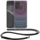 KW Samsung Galaxy A33 5G Θήκη Σιλικόνης TPU με Λουράκι Design Indian Sun - Διάφανη / Dark Pink / Blue - 58233.04