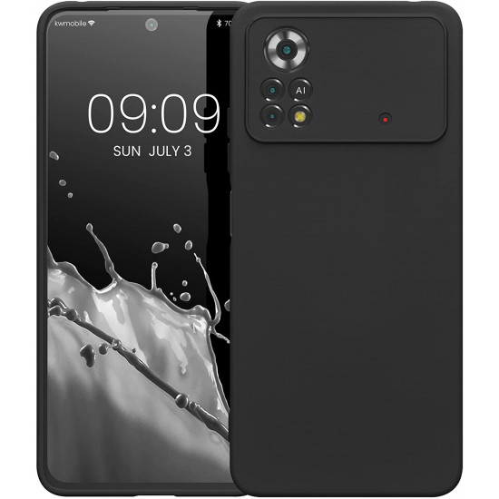 KW Xiaomi Poco X4 Pro 5G Θήκη Σιλικόνης Rubberized TPU - Black Matte - 57983.47