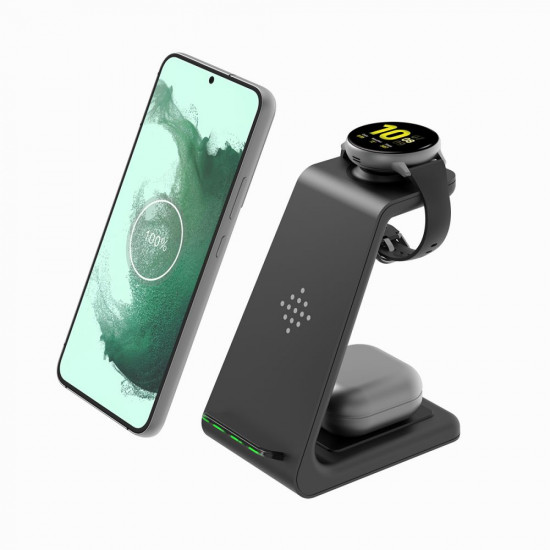 Tech-Protect A7 3in1 Ασύρματος Φορτιστής Qi Charge για Smartphones, Airpods και Galaxy Watch - Black