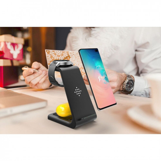 Tech-Protect A7 3in1 Ασύρματος Φορτιστής Qi Charge για Smartphones, Airpods και Galaxy Watch - Black