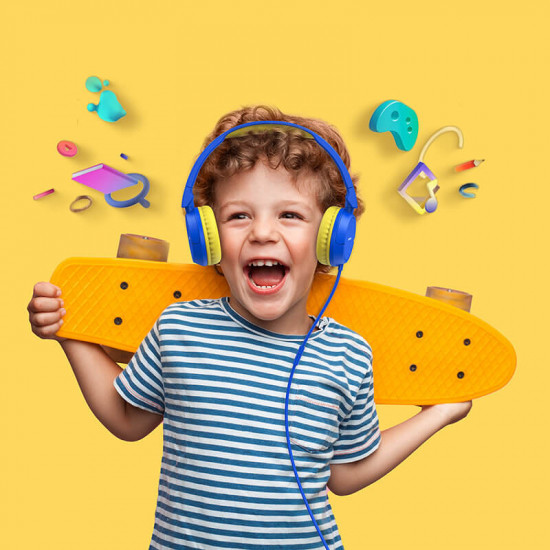 Joyroom Wired Headphones for Children Ενσύρματα Ακουστικά για Παιδιά - Blue - JR-HC1