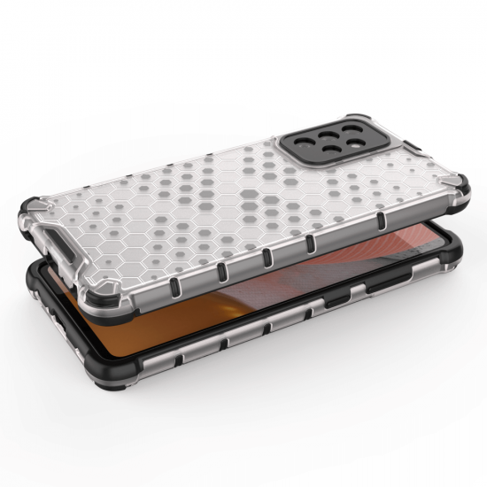 OEM Samsung Galaxy A53 5G Honeycomb Σκληρή Θήκη με Πλαίσιο Σιλικόνης - Διάφανη