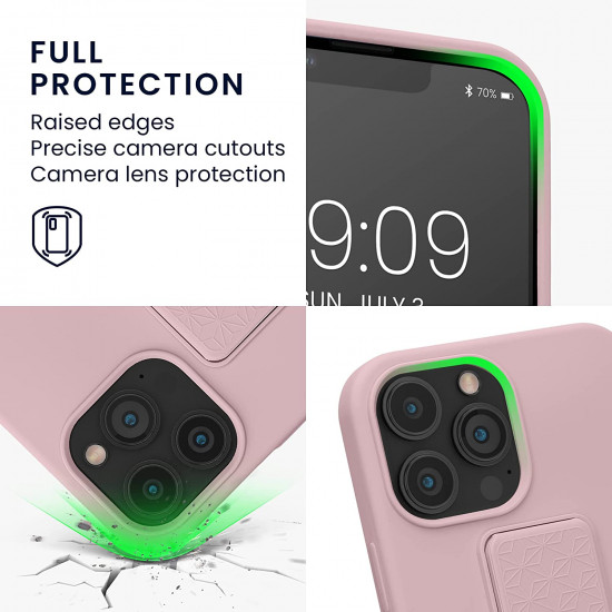 KW iPhone 13 Pro Max Θήκη Σιλικόνης TPU με Finger Holder - Dusty Pink - 58278.10