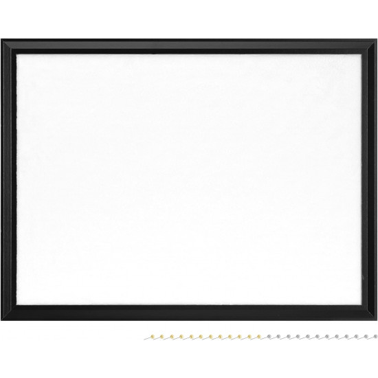 Navaris Πίνακας Ανακοινώσεων από Λούτρινο Ύφασμα με Ξύλινο Πλαίσιο - 60 x 45 cm - Black / White - 55215.03