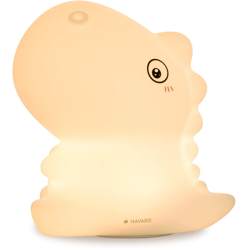 Navaris LED Night Light RGB - Παιδικό Νυχτερινό Φως με Αλλαγή Χρωμάτων - Design Sitting Dino - White - 55003.02.02