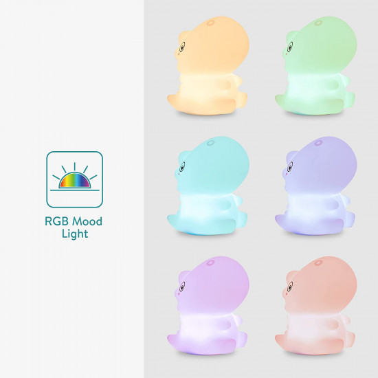 Navaris LED Night Light RGB - Παιδικό Νυχτερινό Φως με Αλλαγή Χρωμάτων - Design Sitting Dino - White - 55003.02.02