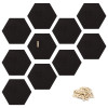 Navaris Cork Pin Board Hexagonal - Σετ με 10 Πίνακες Ανακοινώσεων από Φελλό και 50 Πινέζες - Black - 53218.01