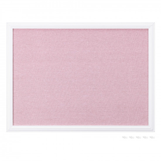 Navaris Πίνακας Ανακοινώσεων από Λινό Ύφασμα με Κορνίζα - White / Pink - 56832.2.02
