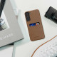 KW Samsung Galaxy S22+ Θήκη με Επένδυση Συνθετικού Δέρματος και Υποδοχή για Κάρτα - Light Brown - 58499.24