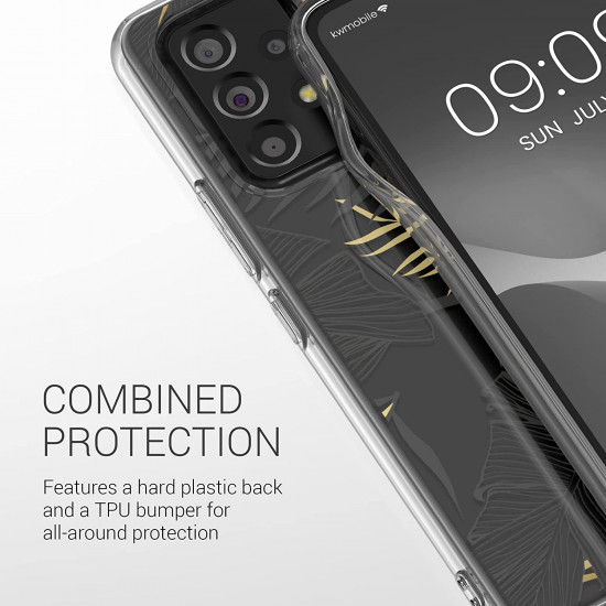KW Samsung Galaxy A53 5G Θήκη Σιλικόνης TPU Design Jungle - Gold / Grey - Διάφανη - 58800.03