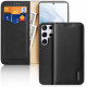 Dux Ducis Samsung Galaxy S22 Ultra Hivo Θήκη Πορτοφόλι Stand από Γνήσιο Δέρμα - Black