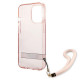 Guess iPhone 13 Pro Max Translucent Strap Σκληρή Θήκη με Λουράκι - Pink / Ημιδιάφανη - GUHCP13XHTSGSP
