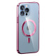 Kingxbar iPhone 13 Pro Pure Series Magnetic Case Λεπτή Σκληρή Θήκη με Πλαίσιο Σιλικόνης και MagSafe - Red / Διάφανη
