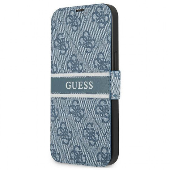 Guess iPhone 13 Pro Wallet Case Stripe Θήκη Πορτοφόλι με Επένδυση Συνθετικού Δέρματος - Blue - GUBKP13L4GDBL