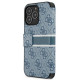 Guess iPhone 13 Pro Wallet Case Stripe Θήκη Πορτοφόλι με Επένδυση Συνθετικού Δέρματος - Blue - GUBKP13L4GDBL