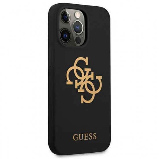 Guess iPhone 13 Pro Silicone 4G Logo Θήκη Σιλικόνης - Black - GUHCP13LLS4GGBK