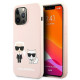 Karl Lagerfeld iPhone 13 Pro Max Silicone Karl and Choupette Θήκη Σιλικόνης με MagSafe - Light Pink - KLHMP13XSSKCI