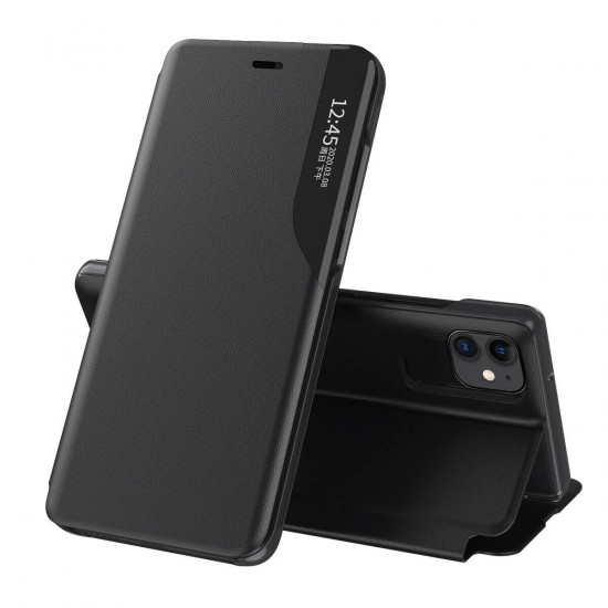 OEM iPhone 13 Pro Max Eco Leather View Θήκη Βιβλίο - Black