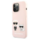 Karl Lagerfeld iPhone 13 Pro Max Silicone Karl and Choupette Θήκη Σιλικόνης - Light Pink - KLHCP13XSSKCI