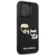 Karl Lagerfeld iPhone 13 Pro - 3D Silicone TPU Karl and Choupette Θήκη Σιλικόνης με Επένδυση από Μικροϊνες - Black - KLHCP13L3DRKCK