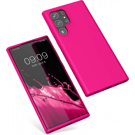 KW Samsung Galaxy S22 Ultra Θήκη Σιλικόνης Rubberized TPU - Neon Pink - 56765.77