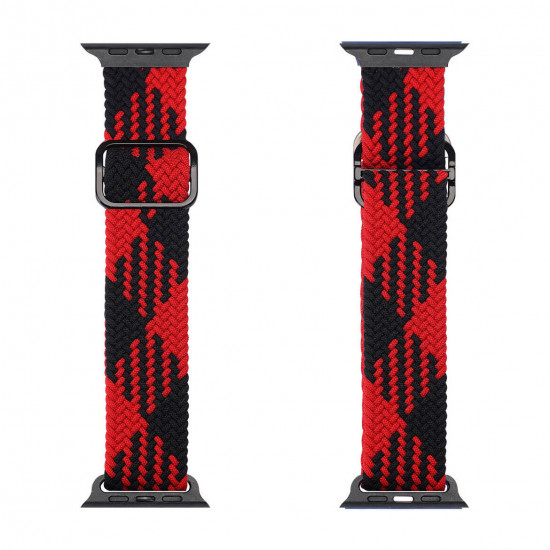 Dux Ducis Λουράκι Apple Watch 2 / 3 / 4 / 5 / 6 / 7 / 8 / 9 / SE - 38 / 40 / 41 mm Wristband Bracelet Bangle Mixture Version από Νάυλον - Black / Red