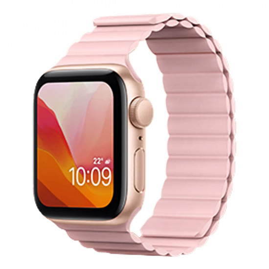 Kingxbar MagneticΛουράκι Apple Watch 2 / 3 / 4 / 5 / 6 / 7 / 8 / 9 / SE / ULTRA / ULTRA 2 - 42 / 44 / 45 / 49 mm Σιλικόνης - Pink