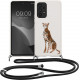 Kalibri Samsung Galaxy A53 5G Θήκη Σιλικόνης TPU με Λουράκι - Design Cheetah - Black / Cream - 58598.01