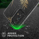 KW Samsung Galaxy A53 5G Σκληρή Θήκη με Πλαίσιο Σιλικόνης - Design Palm Leaves - Διάφανη / Gold / Grey - 58368.01
