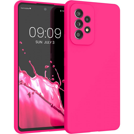 KW Samsung Galaxy A53 5G Θήκη Σιλικόνης Rubber TPU - Neon Pink - 57835.77