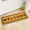 Relaxdays Χαλάκι Πόρτας από Ίνες Καρύδας Design Welcome - 75 x 25 x 1,3 cm - Natural - 4052025032173