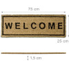Relaxdays Χαλάκι Πόρτας από Ίνες Καρύδας Design Welcome - 75 x 25 x 1,3 cm - Natural - 4052025032173
