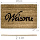 Relaxdays Χαλάκι Πόρτας από Κοκοφοίνικα Design Welcome - 60 x 40 cm - Brown / Black - 4052025139384