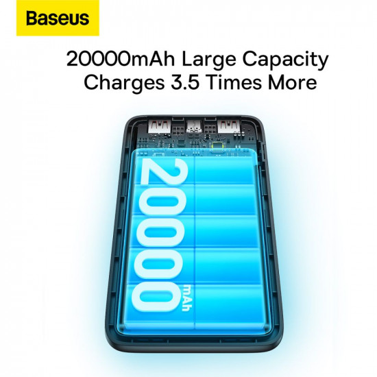 Baseus PPBD2 Bipow Pro 22.5W Power Bank 20000mAh 3Α με 2 Θύρες USB και 1 Θύρα Type-C - Βlack