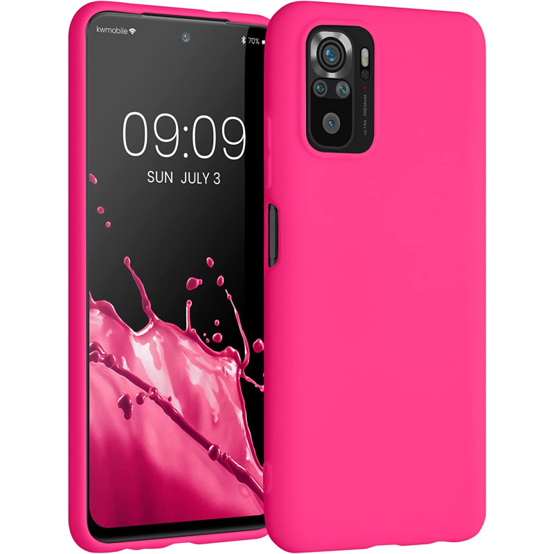 KW Xiaomi Redmi Note 10 / Note 10s / Poco M5s Θήκη Σιλικόνης TPU - Neon Pink - 54541.77