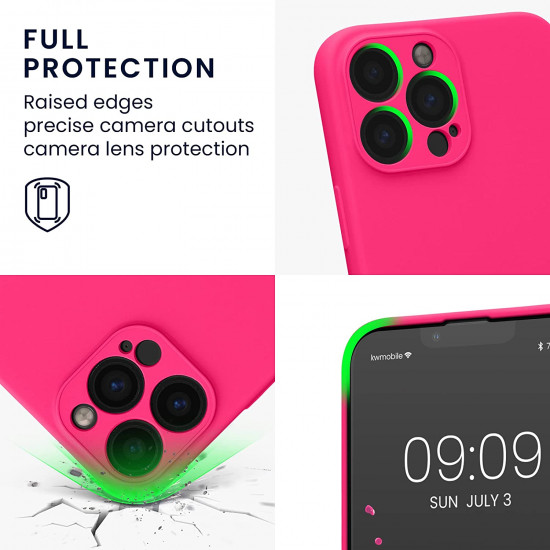 KW iPhone 13 Pro Max Θήκη Σιλικόνης Rubberized TPU - Neon Pink - 58956.77