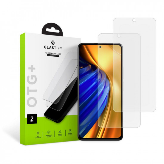 Glastify Xiaomi Poco F4 5G GT OTG+ 0.28mm 2.5D 9H Tempered Glass Αντιχαρακτικό Γυαλί Οθόνης - 2 Τεμάχια - Clear