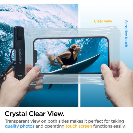 Spigen A610 Universal Αδιάβροχη Θήκη για Smartphones 6.9'' - Clear / Black