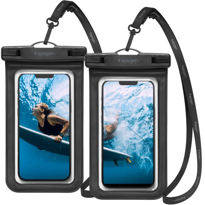 Spigen A601 Σετ με 2 Universal Αδιάβροχες Θήκες για Smartphones 6.9'' - Black