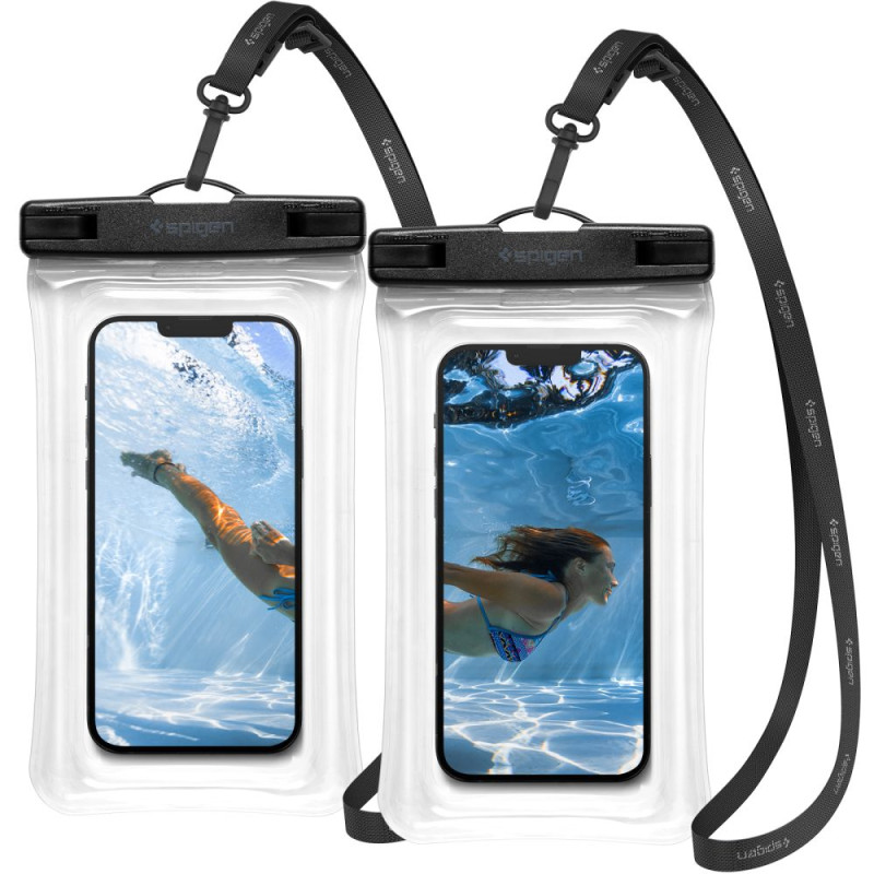 Spigen A610 Σετ με 2 Universal Αδιάβροχες Θήκες για Smartphones 6.9'' - Crystal Clear