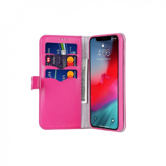 Dux Ducis iPhone 11 Pro Kado Series Θήκη Πορτοφόλι Stand από Δερματίνη - Pink
